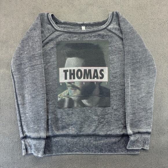 Thomas Rhett Sweatshirt Womens Large Gray Off the Shoulder Country Music - Picture 2 of 9